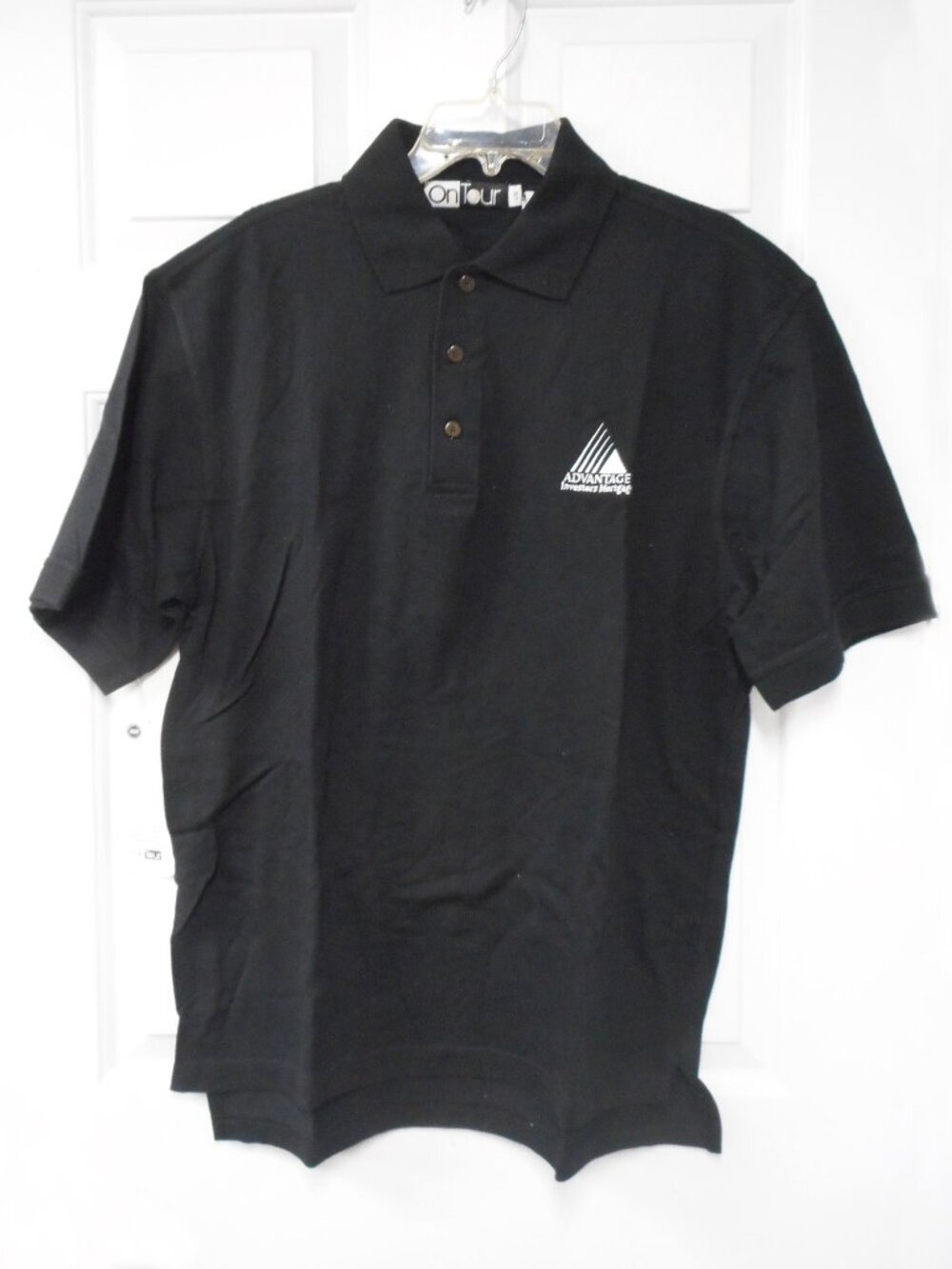 OnTour Black Polo Shirt - Men's Large - NWT - Cotton - Embroidered logo